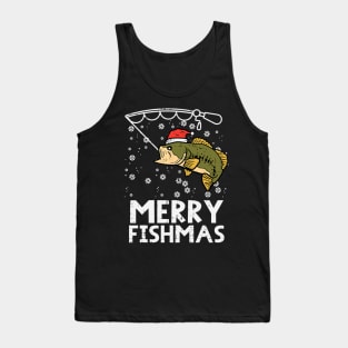 Merry Fishmas Fish Fishing Xmas Christmas Dad Tank Top